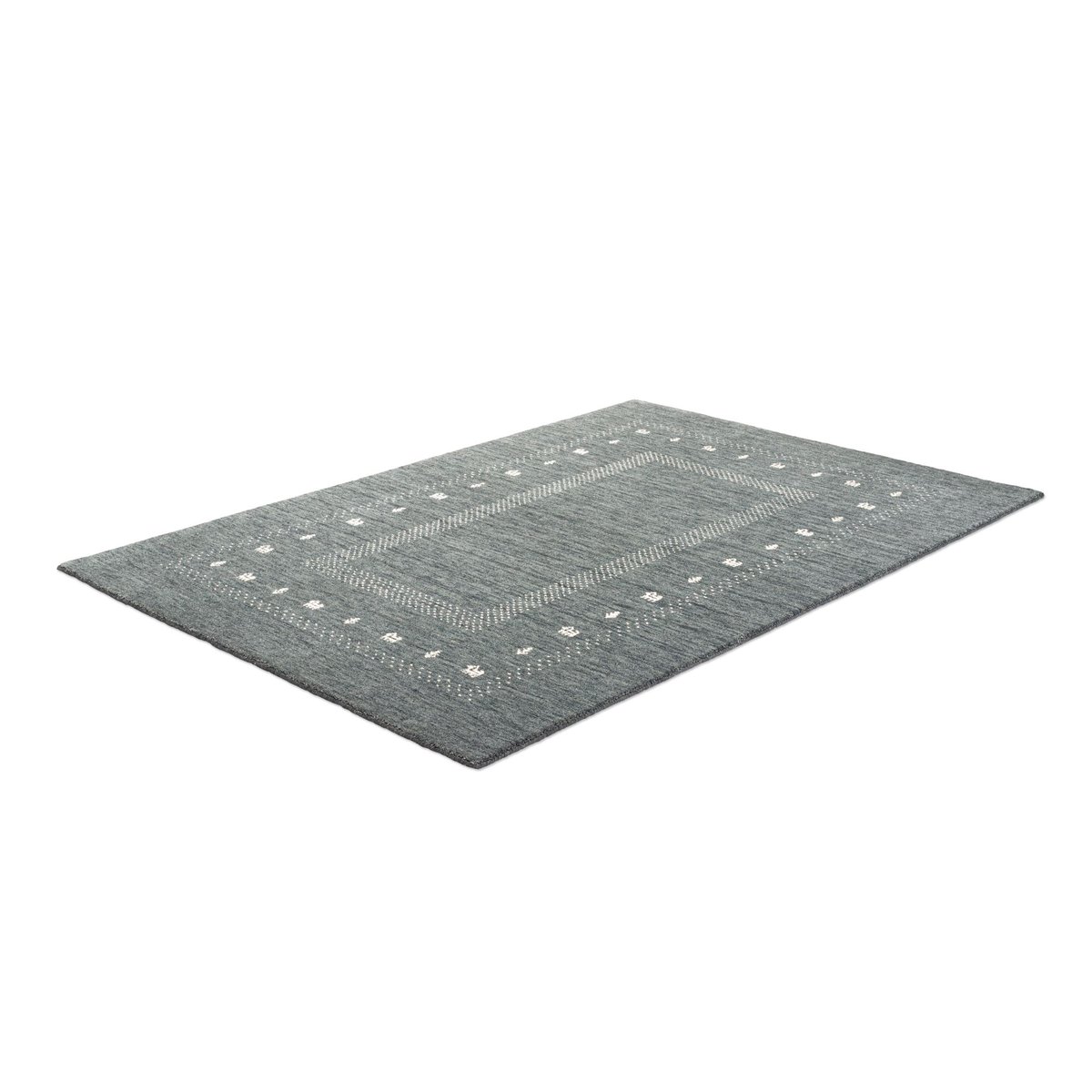 Tapis gabbeh tufté New York laine d'argentine gris foncé, THEKO