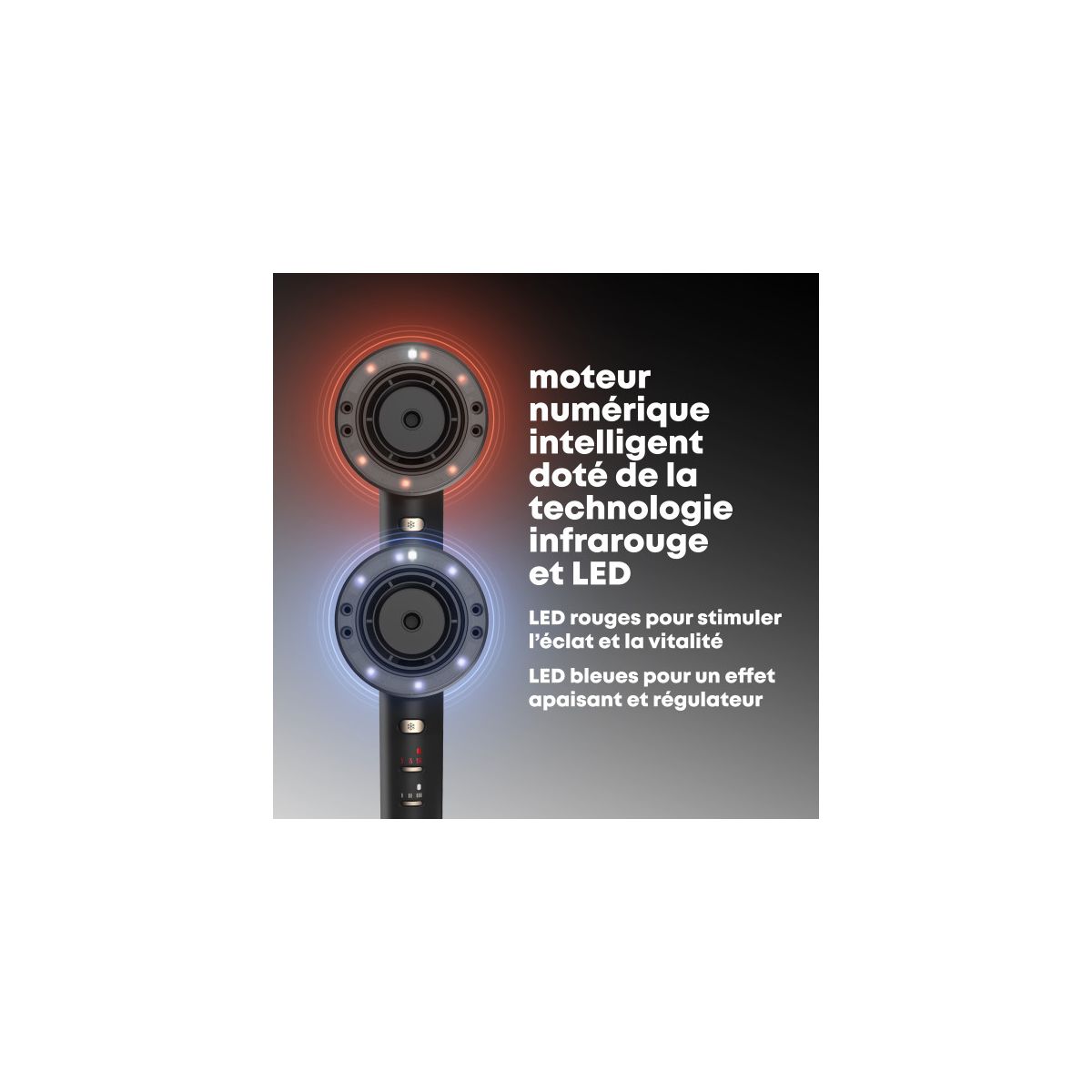 Sèche cheveux professionnel Infrarouge Tri-Care DR-7250-EU noir, REVAMP