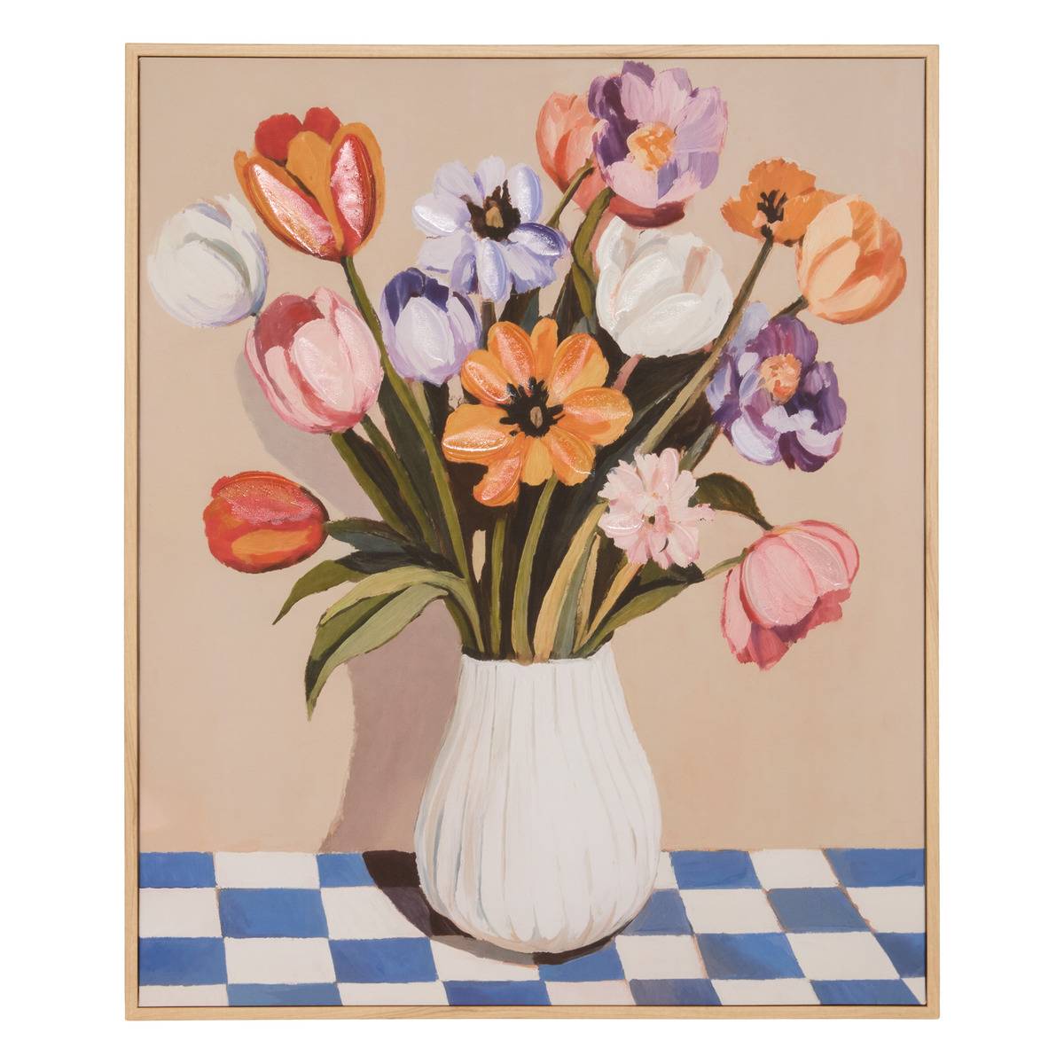 Toile peinte encadrée rectangulaire FLORI modéle a, ATMOSPHERA