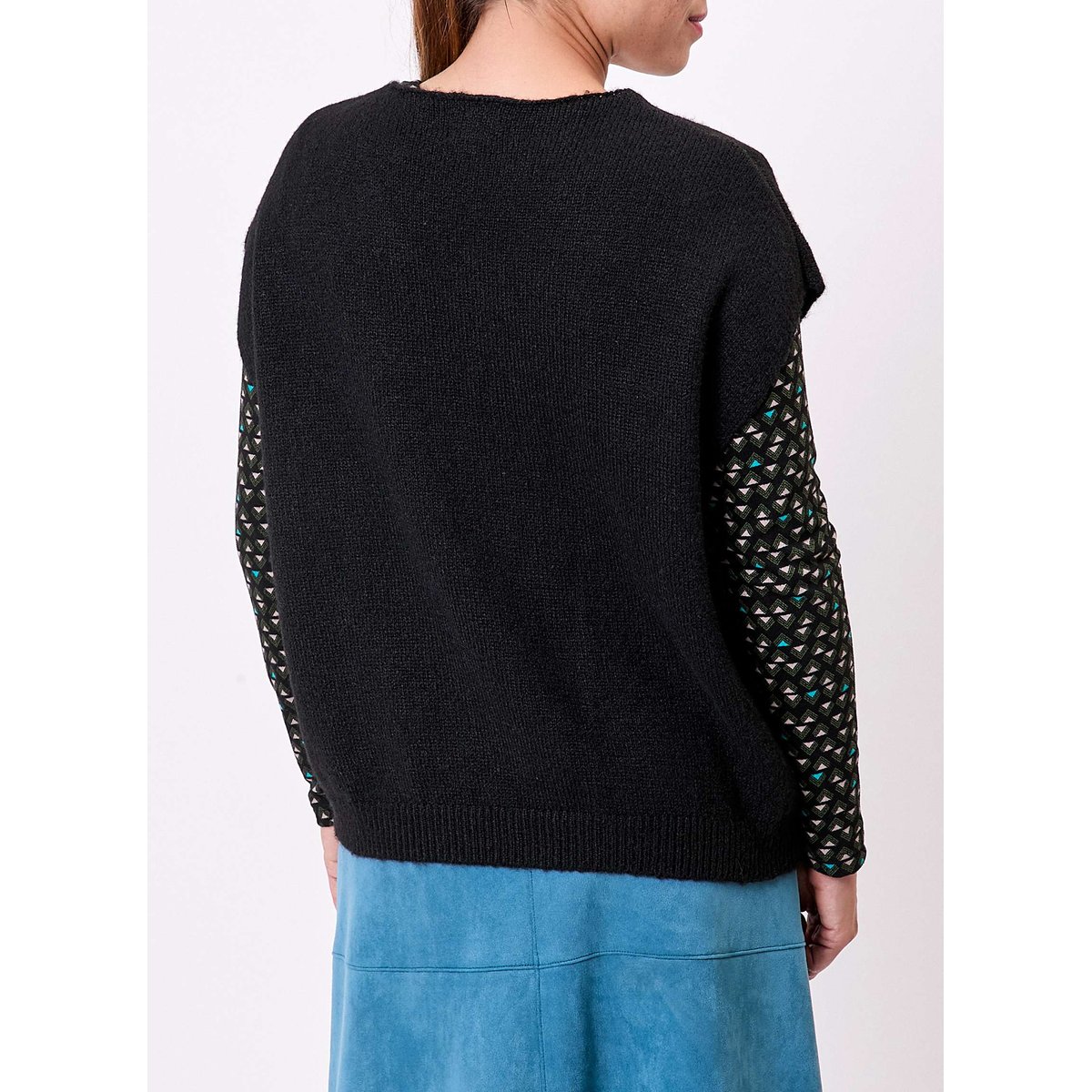 Pull tricot sans manche uni DAKILA noir chiné, LA FIANCÉE