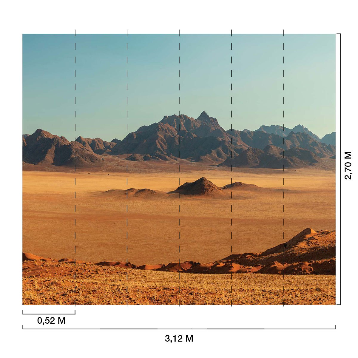 Papier peint desert wadi rum intissé, HEXOA