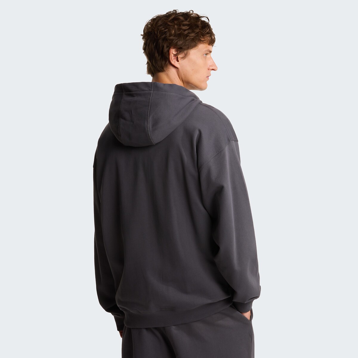 Sweat zippé à capuche en French Terry gris anthracite, THE NORTH FACE