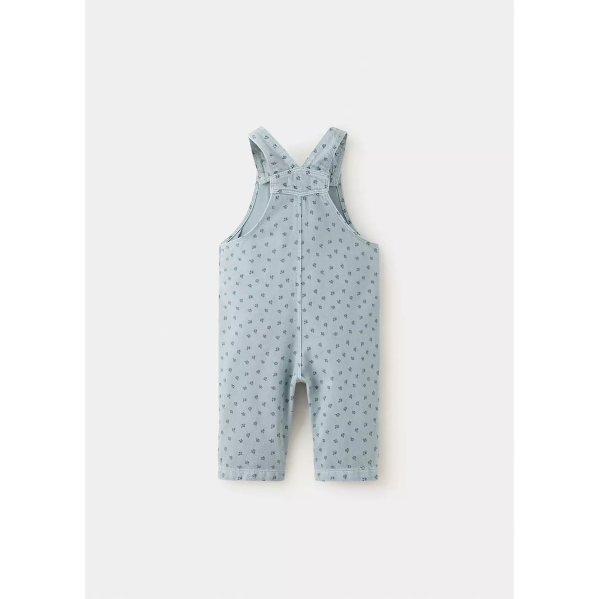 Salopette en jean imprimé fleuri bleu, MANGO BABY