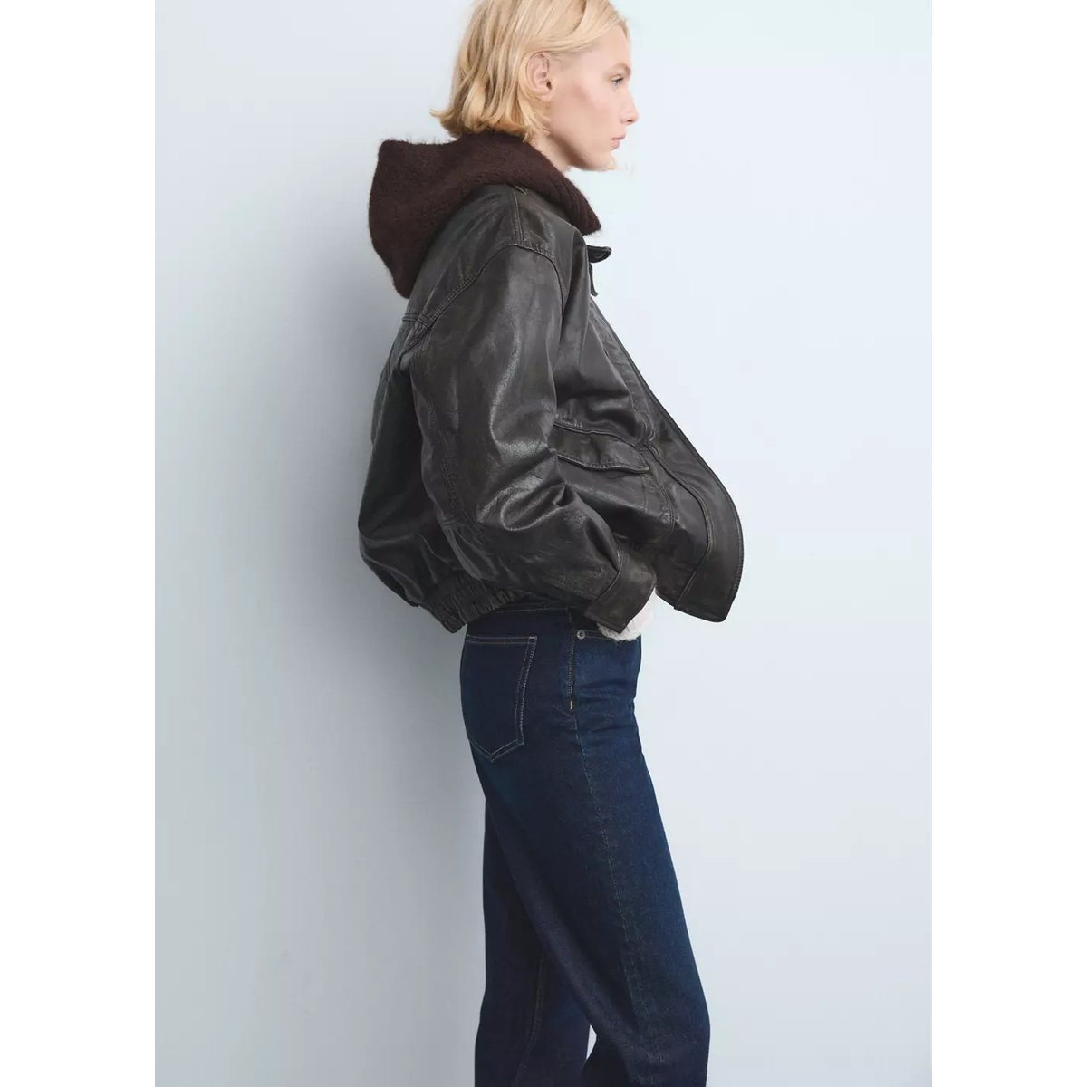 Jean Mom2000 mom taille haute bleu foncé, MANGO