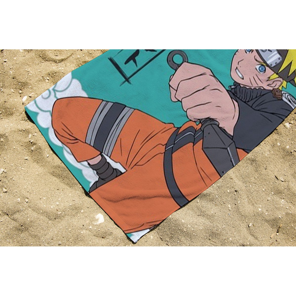 Serviette de plage coton, NARUTO UZUMAKI bleu, NARUTO SHIPPUDEN