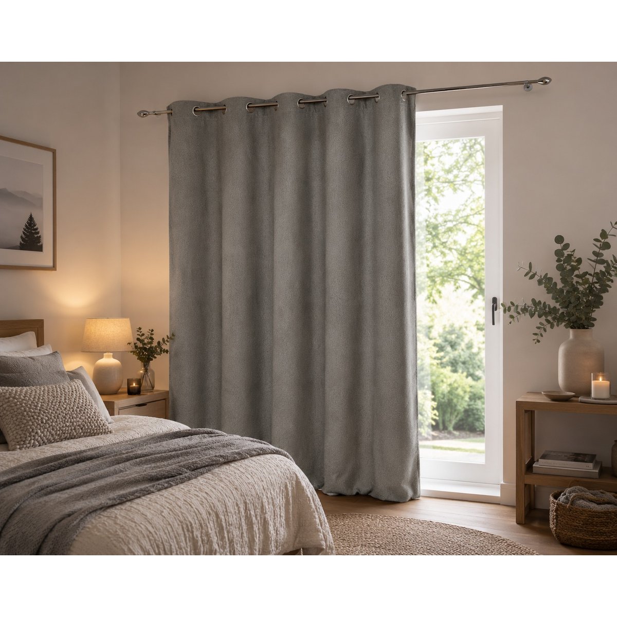 1 Rideau bouclette Wooly gris, EDEN