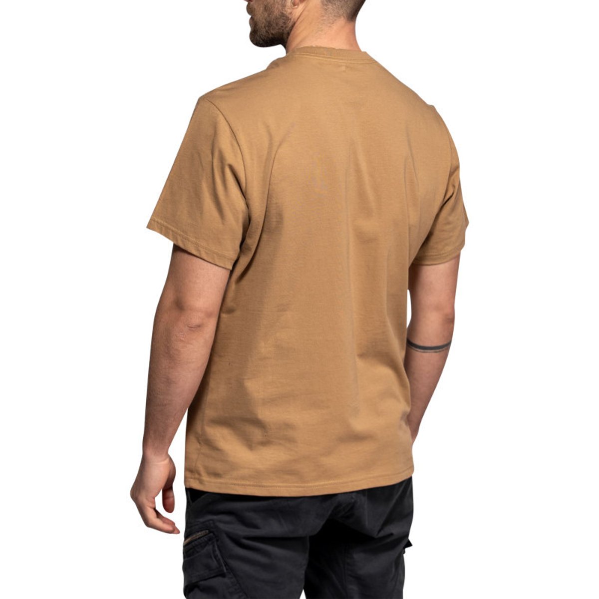 T-shirt Vilas en coton beige à coupe droite pourvu d'un col rond beige, DAYTONA