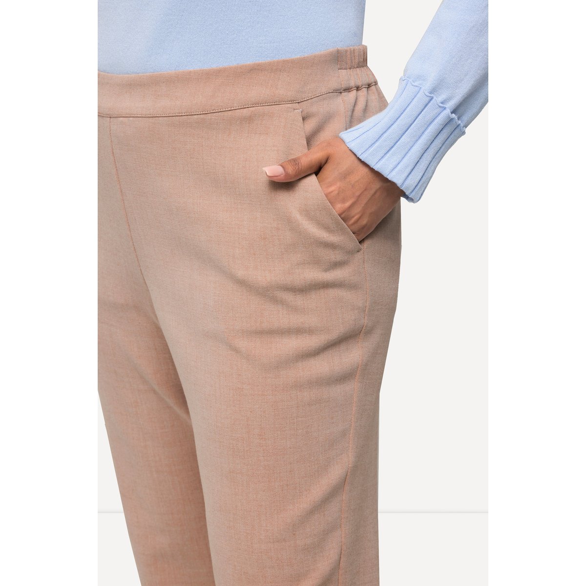 Pantalon stretch, jambe étroite sable, ULLA POPKEN