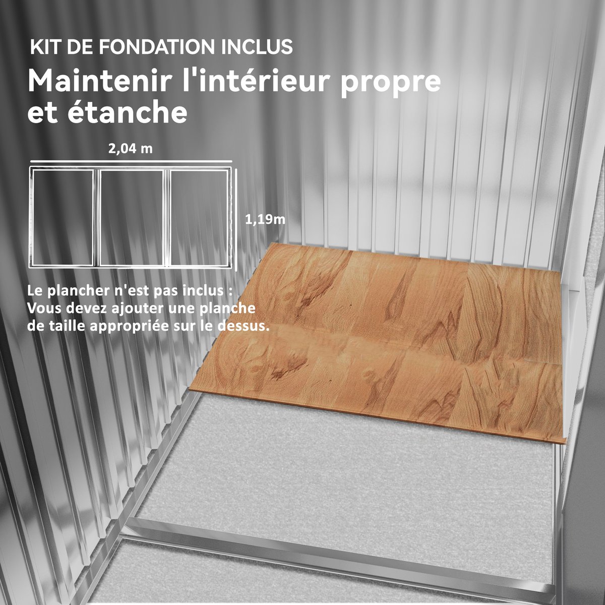 Abri de jardin Acier galvanisé Gris foncé marron, OUTSUNNY
