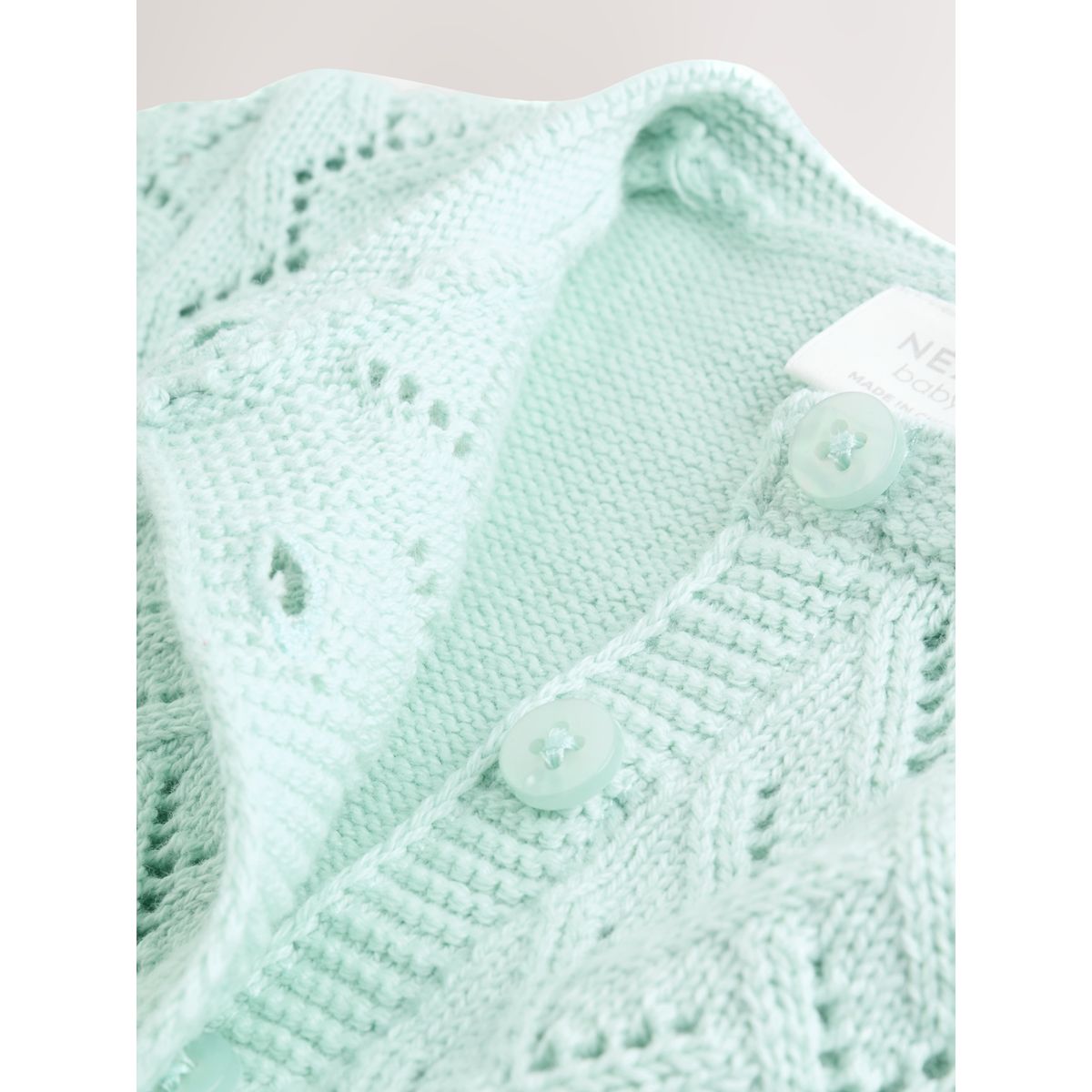 Cardigan bébé en maille pointelle vert, NEXT