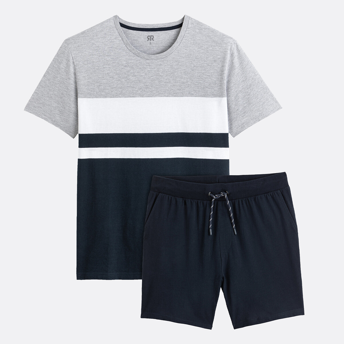 Pyjashort deux pièces rayé bleu marine, LA REDOUTE COLLECTIONS