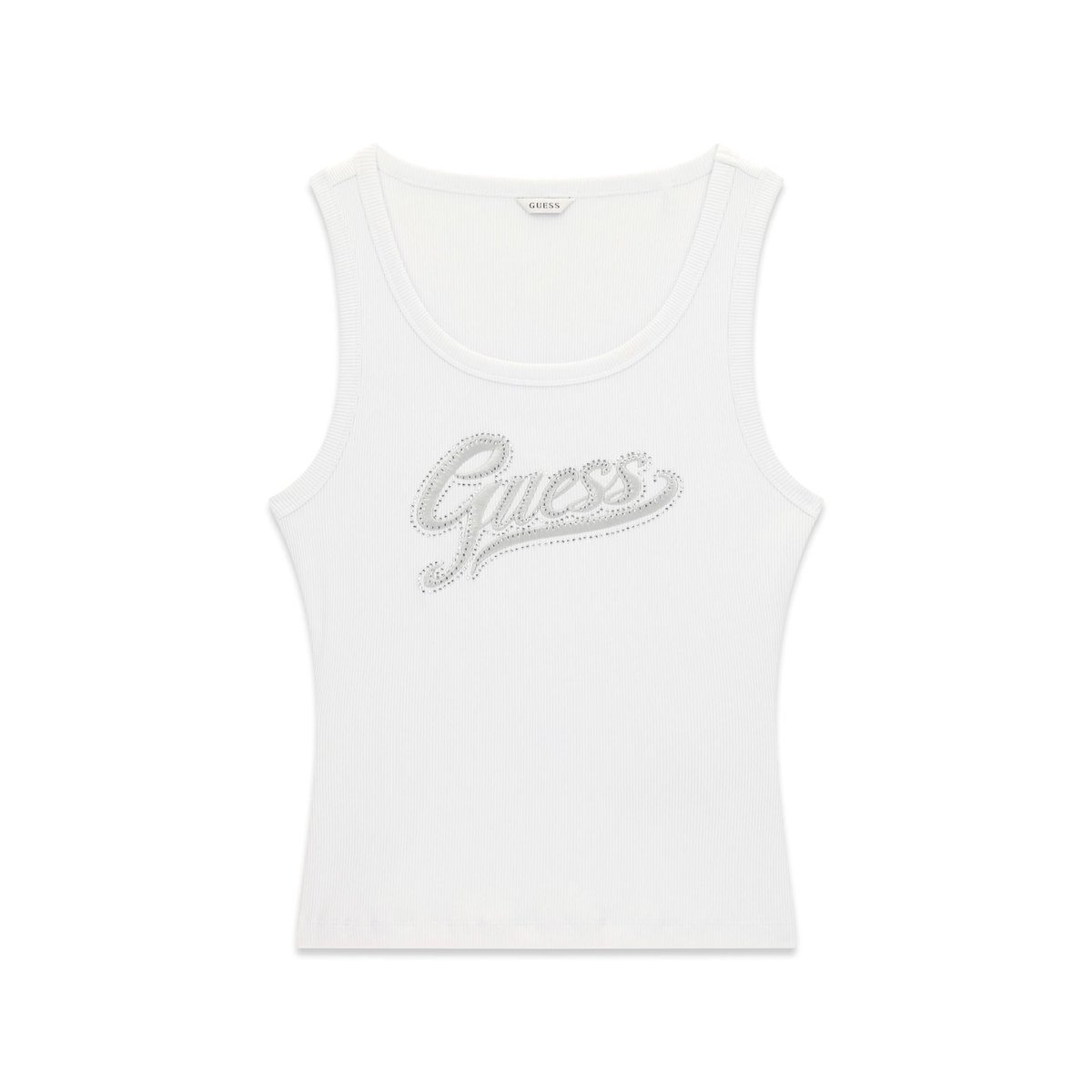 Débardeur Avec Logo Brodé blanc, GUESS