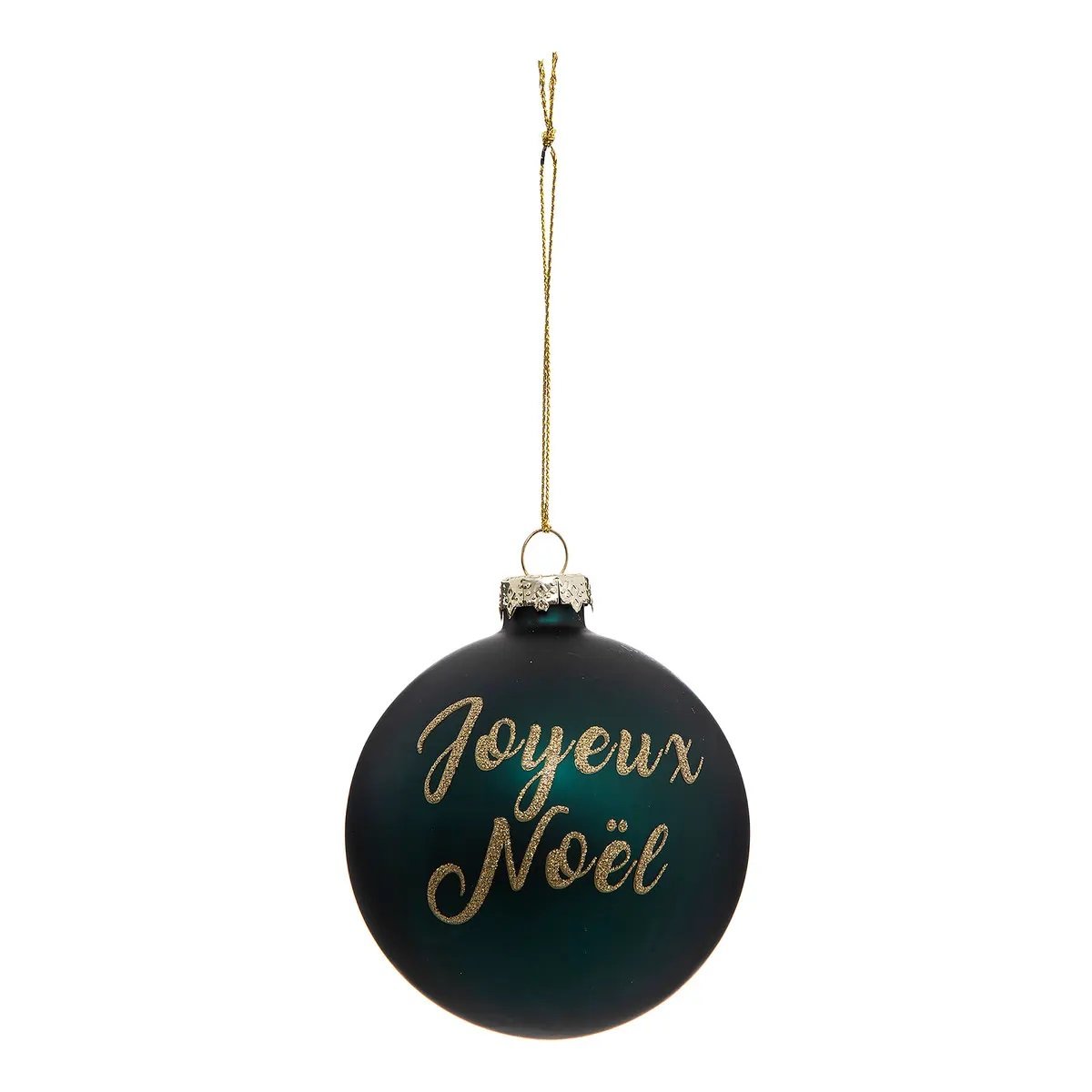 Boule de noel en verre Joyeux noel vert, EDEN