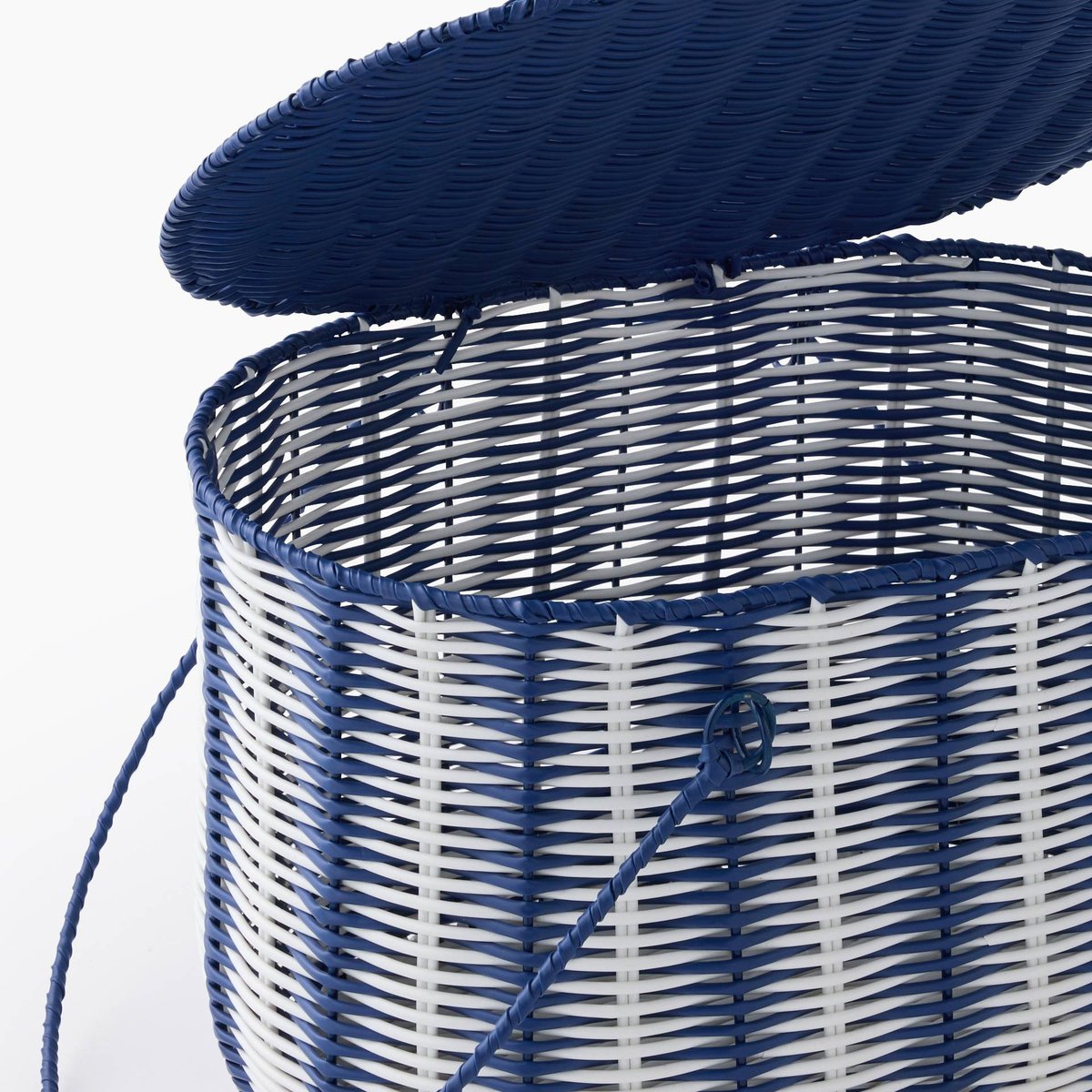 Panier picnic, 42x27x22cm, en plastique et métal rouge, MONOPRIX
