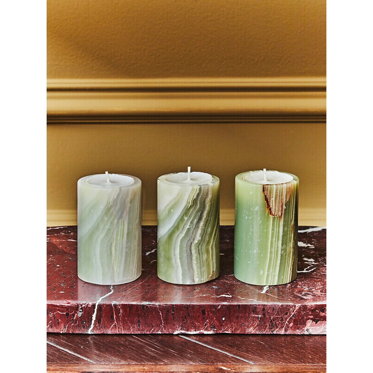 Set of 3 Oleena Onyx Tealight Holders assorted, FIFTY FIVE SOUTH