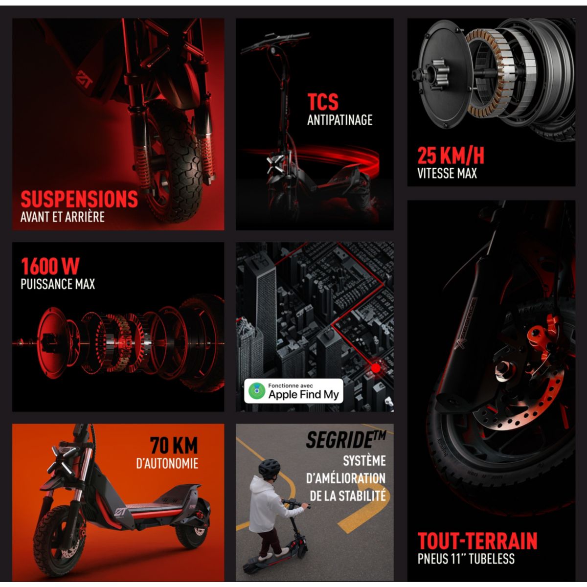 Trottinette électrique ZT3 Pro couleur unique, NINEBOT