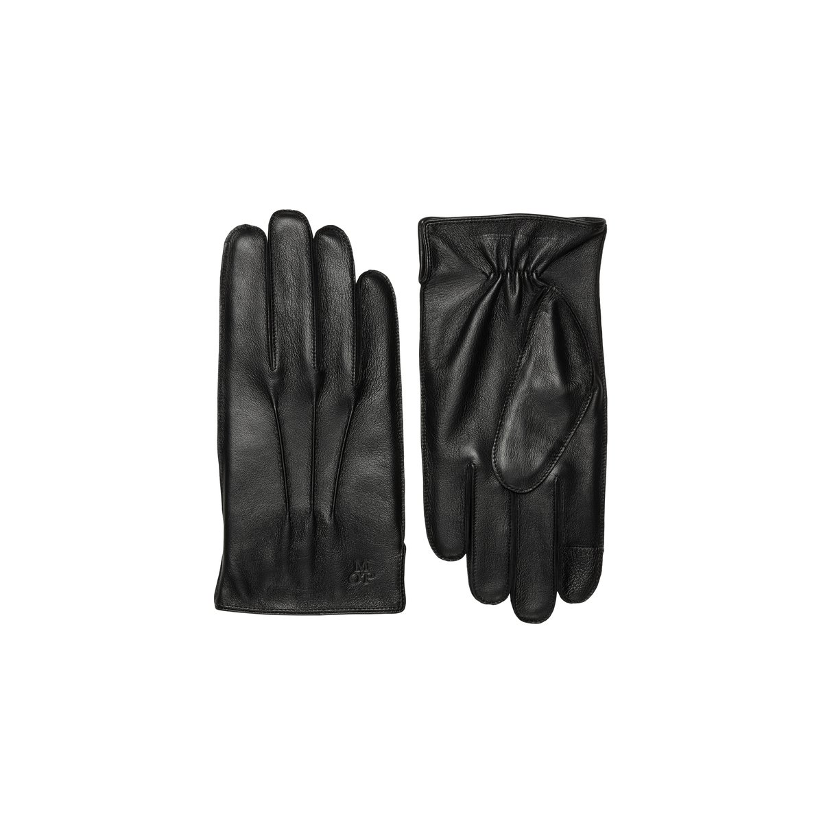 gants en cuir avec une doublure en polaire douce noir, MARC O'POLO