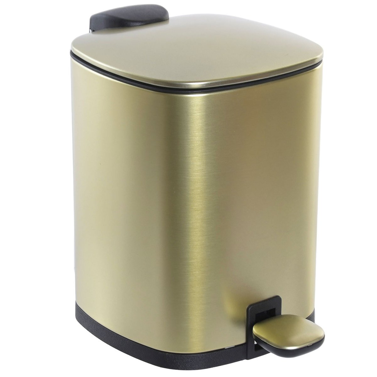 Poubelle salle de bain métal doré mat 3L doré, WADIGA