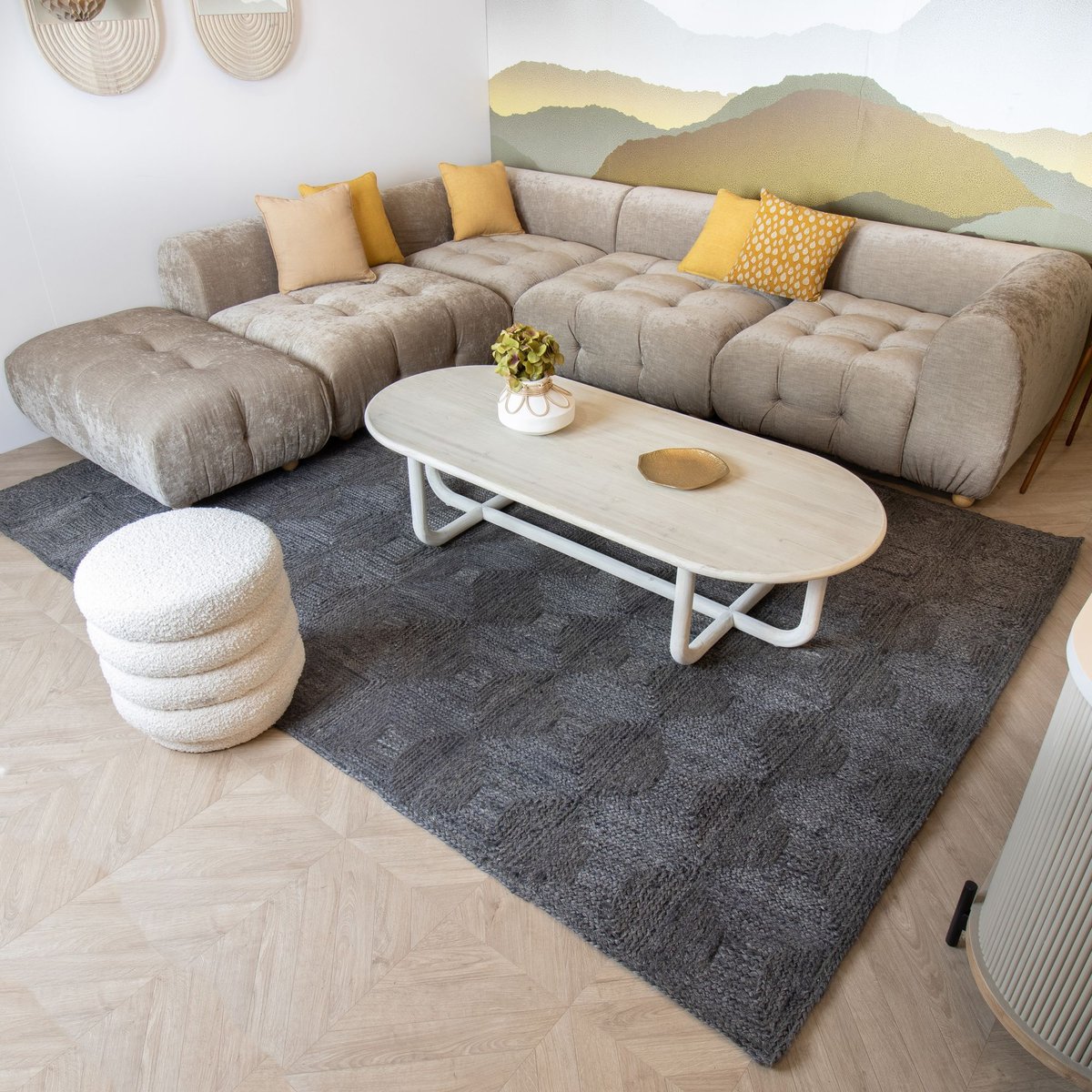 Tapis en jute tissage gris, NOW'S HOME