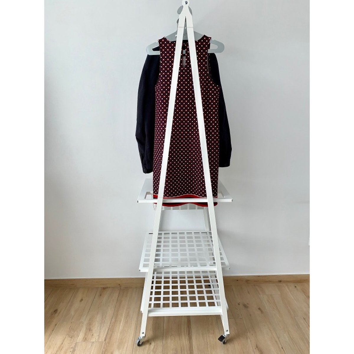 Portant à vêtements sur roulettes en métal, blanc, URBAN blanc, DON HIERRO