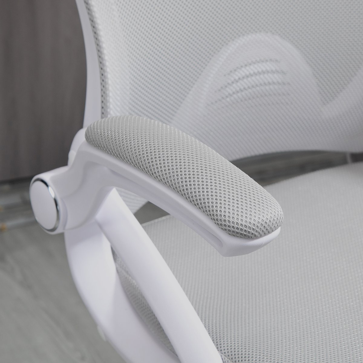 Chaise de bureau pour poste de travail debout gris et blanc, HOMCOM