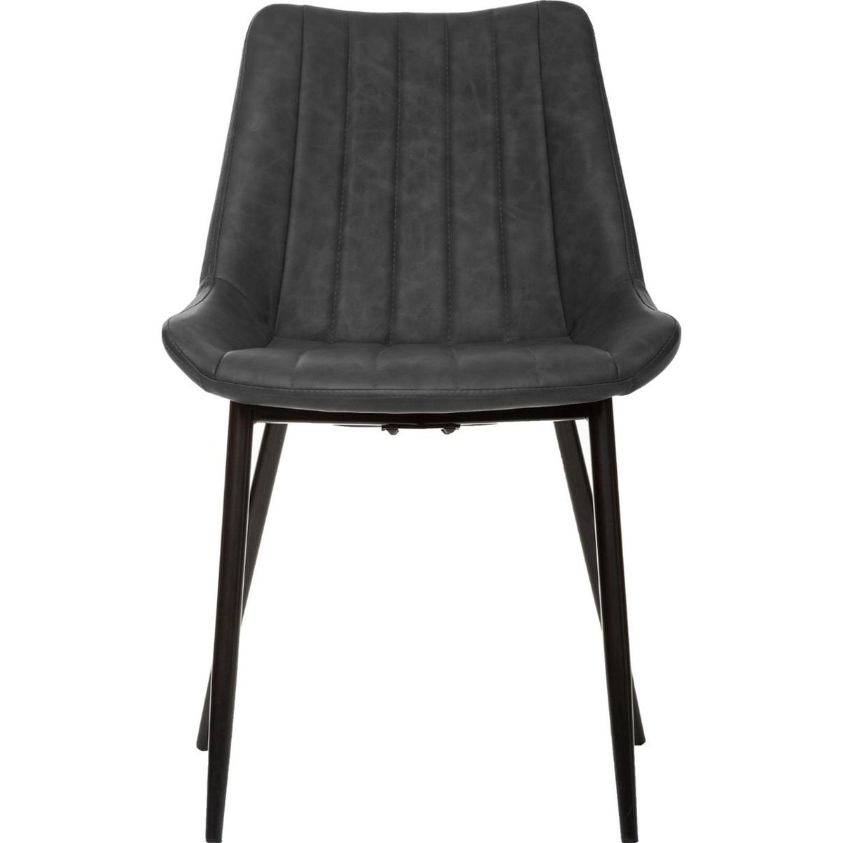 Chaise vintage effet cuir OLWEN gris, ATMOSPHERA