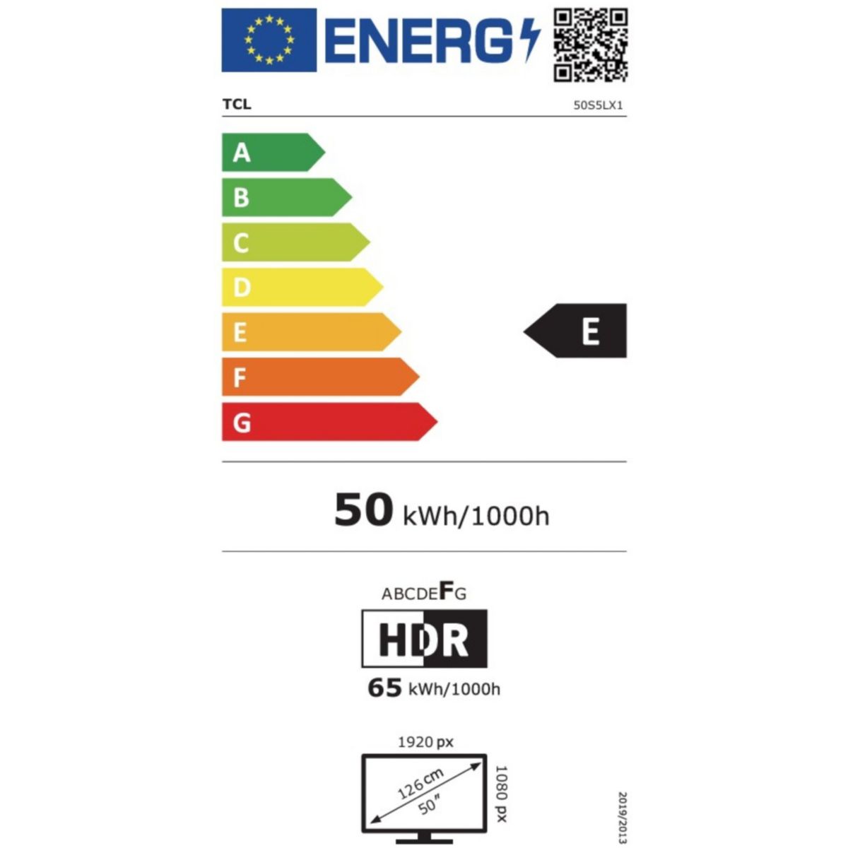TV QLED 50S5L (2026) 50" (127 cm) couleur unique, TCL