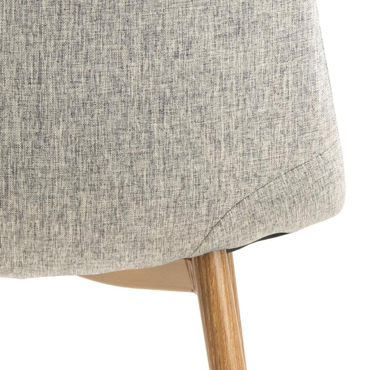 Lot de 4 chaises de salle à manger en tissu avec pieds en acier CLELIA gris clair, TOILINUX