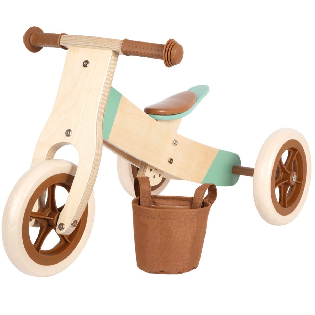 Draisienne Tricycle 2 en 1 Maxi Brun caramel marron, SMALL FOOT COMPANY