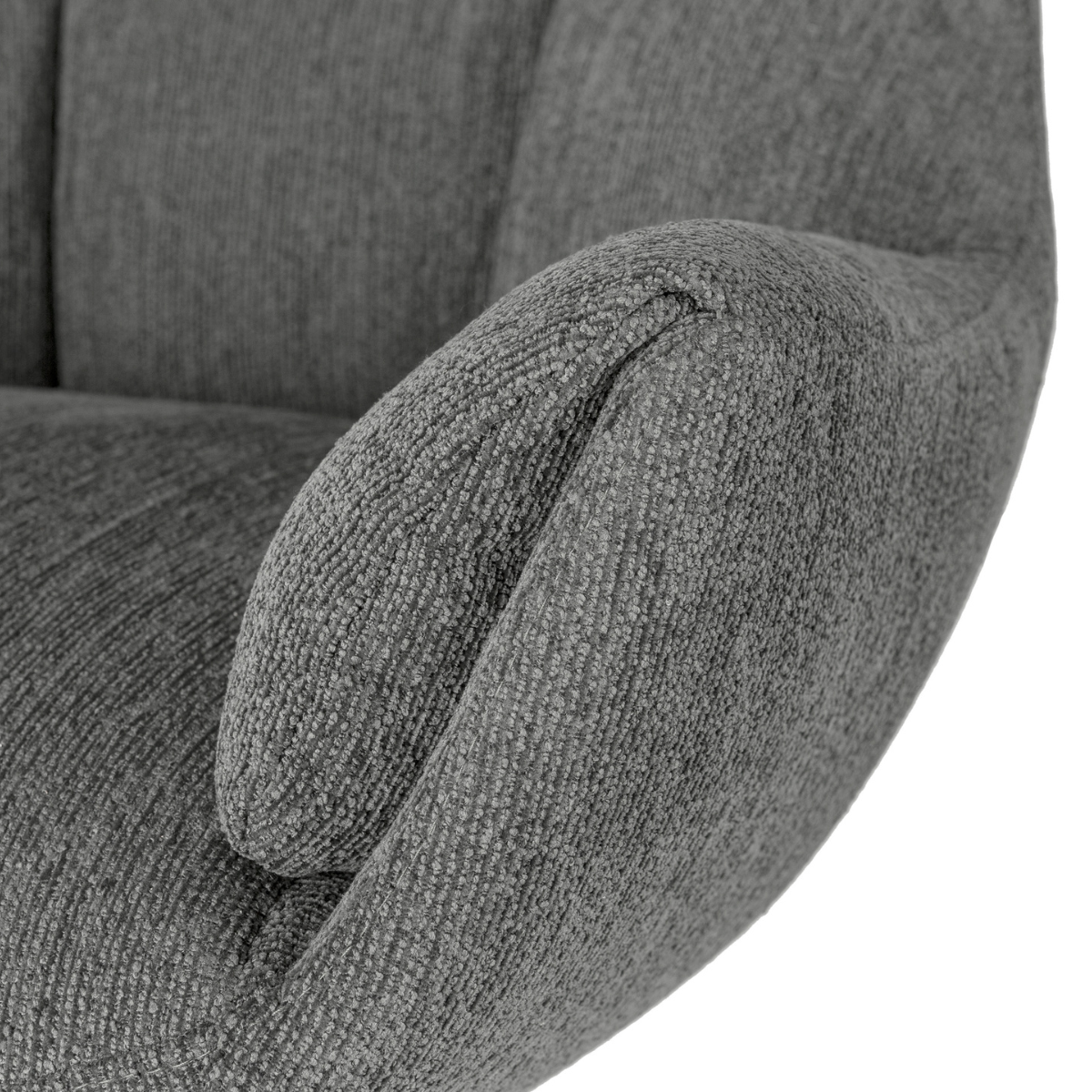 Fauteuil en tissu matelassé avec pieds en métal noir H89 cm - ODETTE gris, CALICOSY