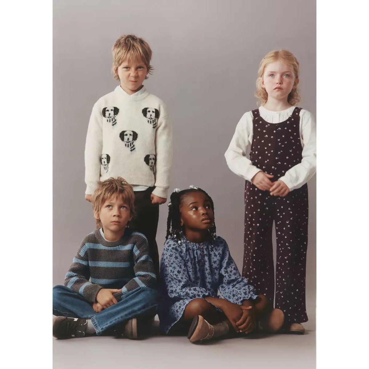 Combinaison coton florale chocolat, MANGO BABY