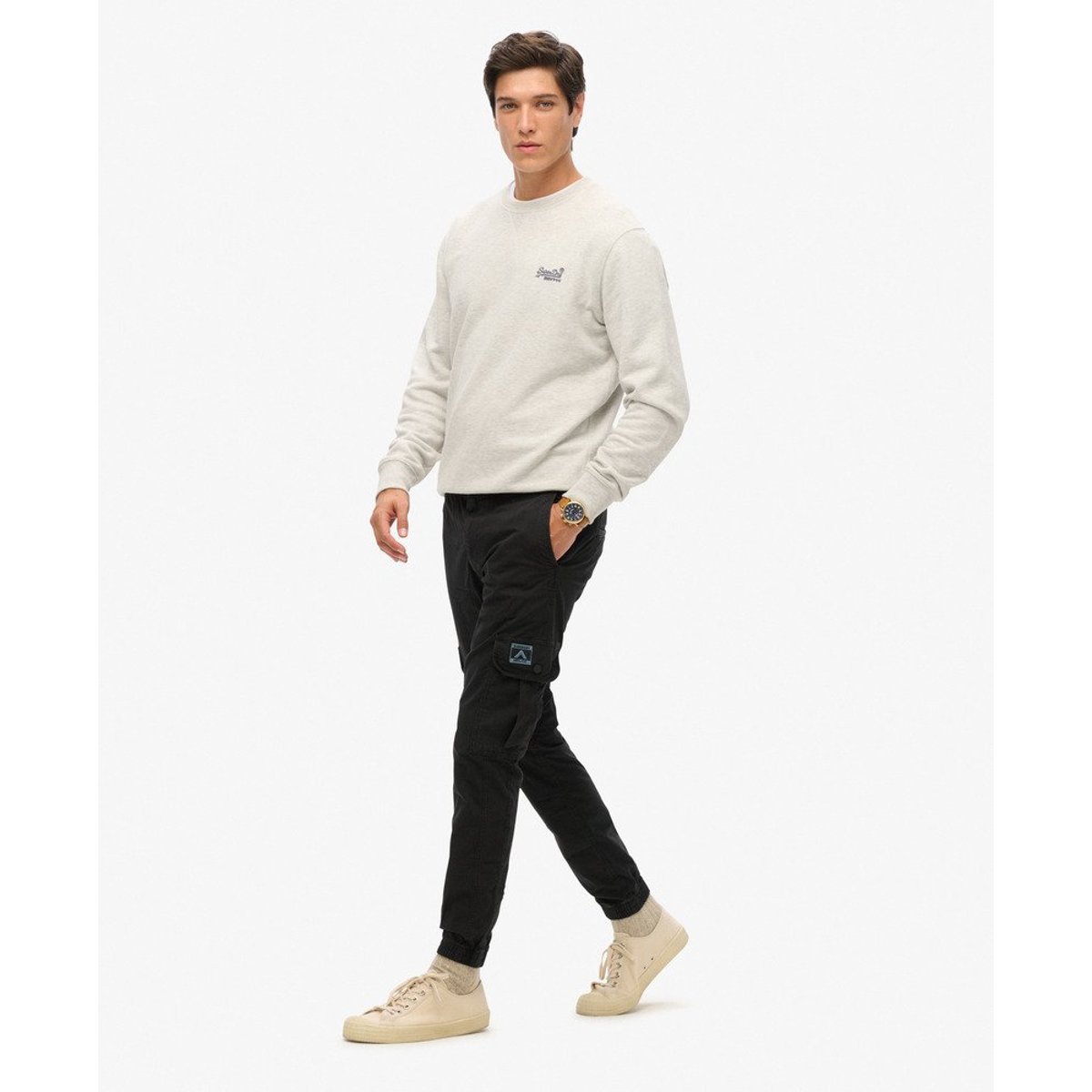 Pantalon slim cargo Para noir, SUPERDRY
