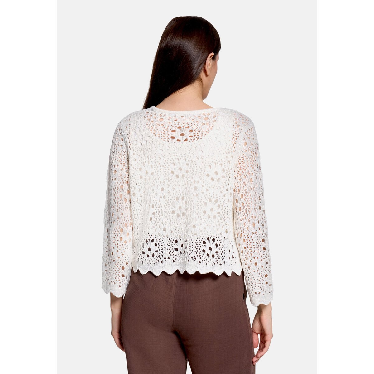 Cardigan en maille d'été à manches 3/4 blanc, BETTY BARCLAY
