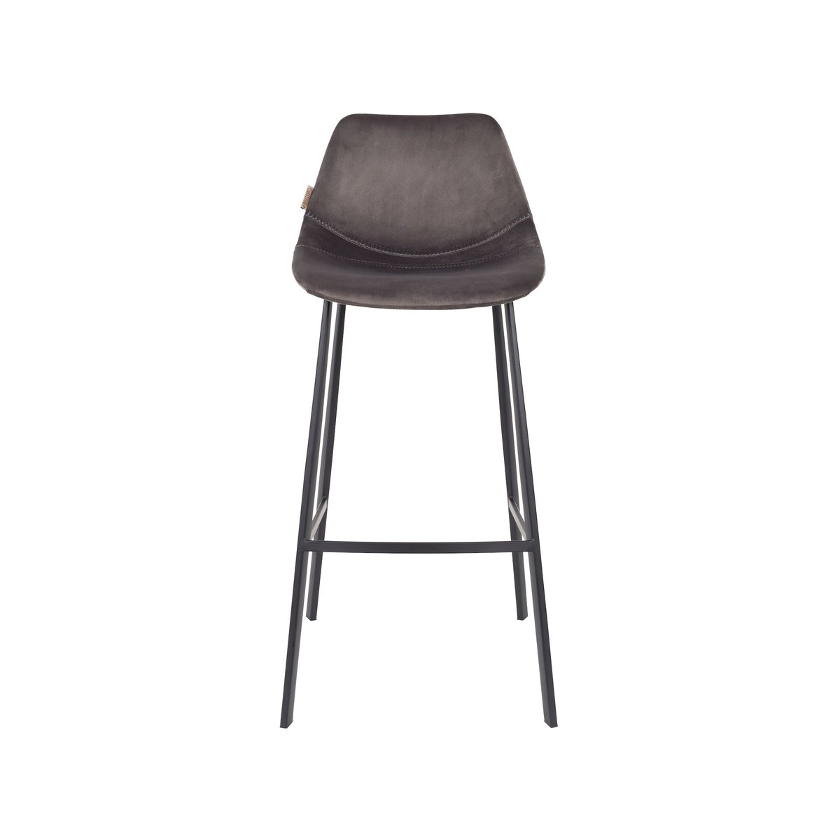 Tabouret design en velours (lot de 2) , FRANKY gris, DUTCHBONE