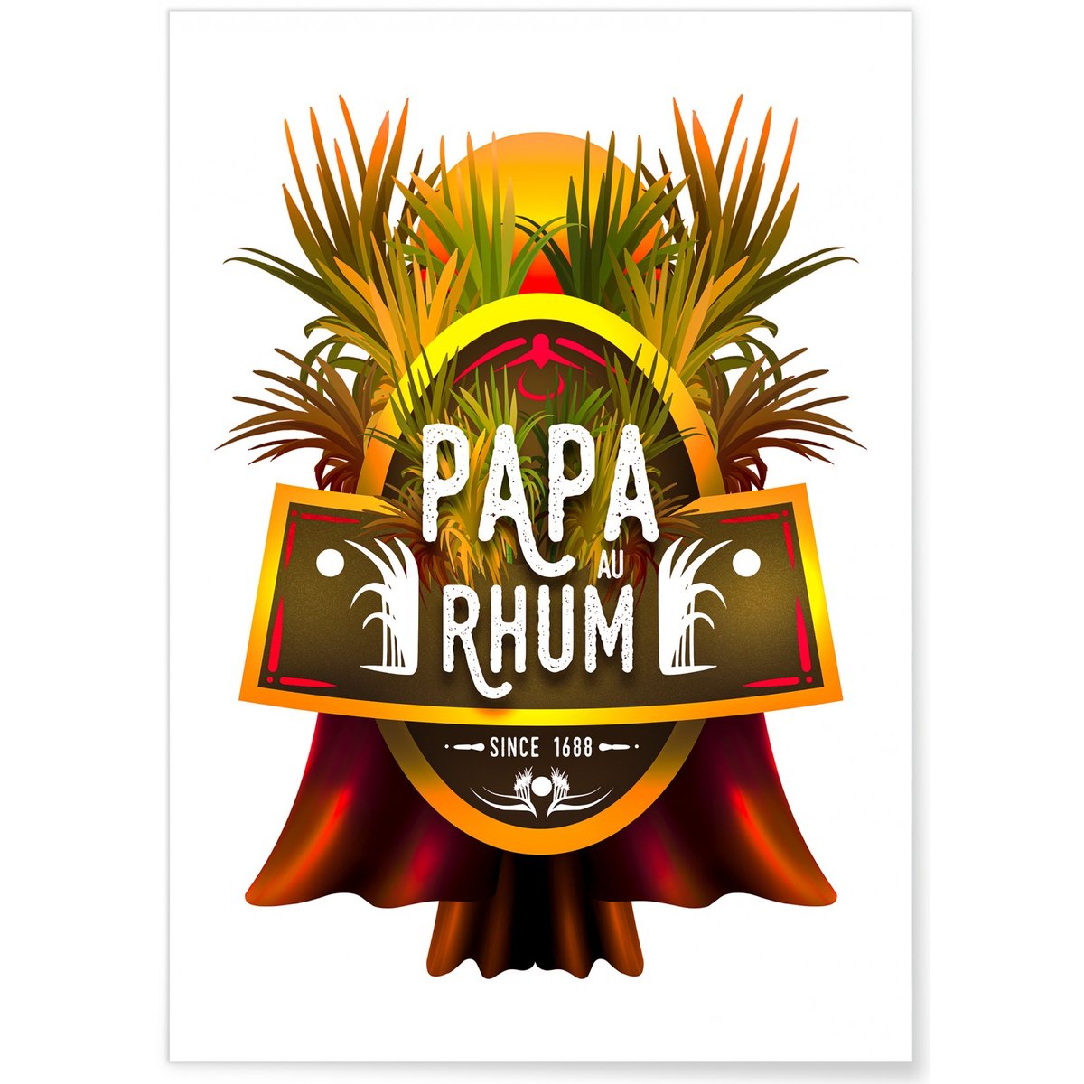 Affiche Papa au rhum blanc, L'AFFICHERIE