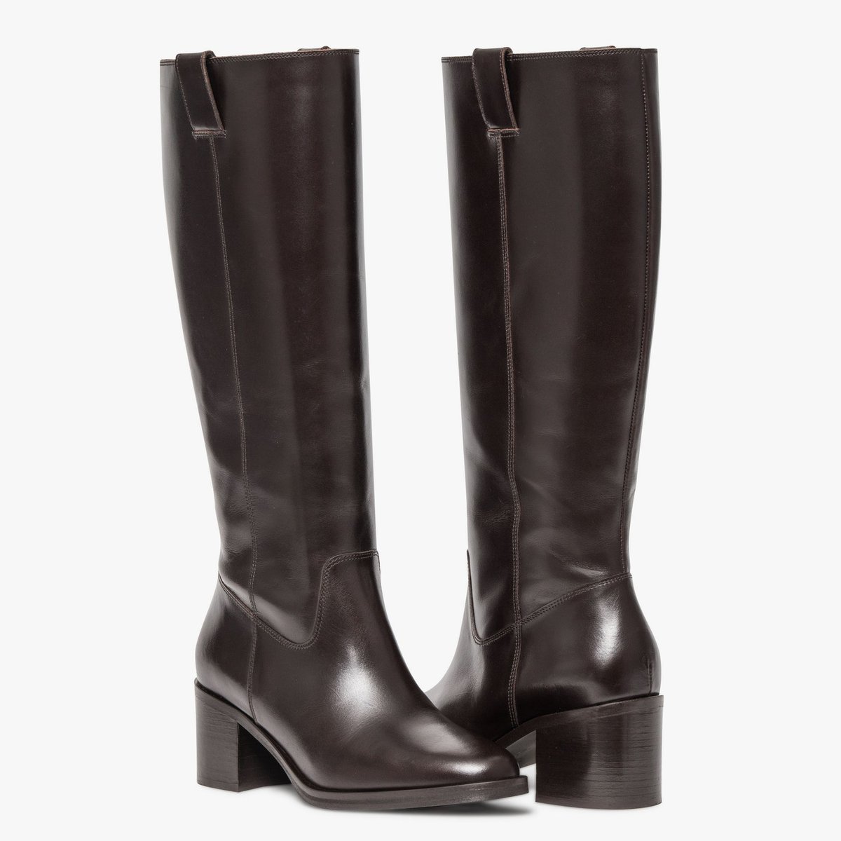 Botte À Talon en cuir HORTENSIA marron chocolat, BOCAGE