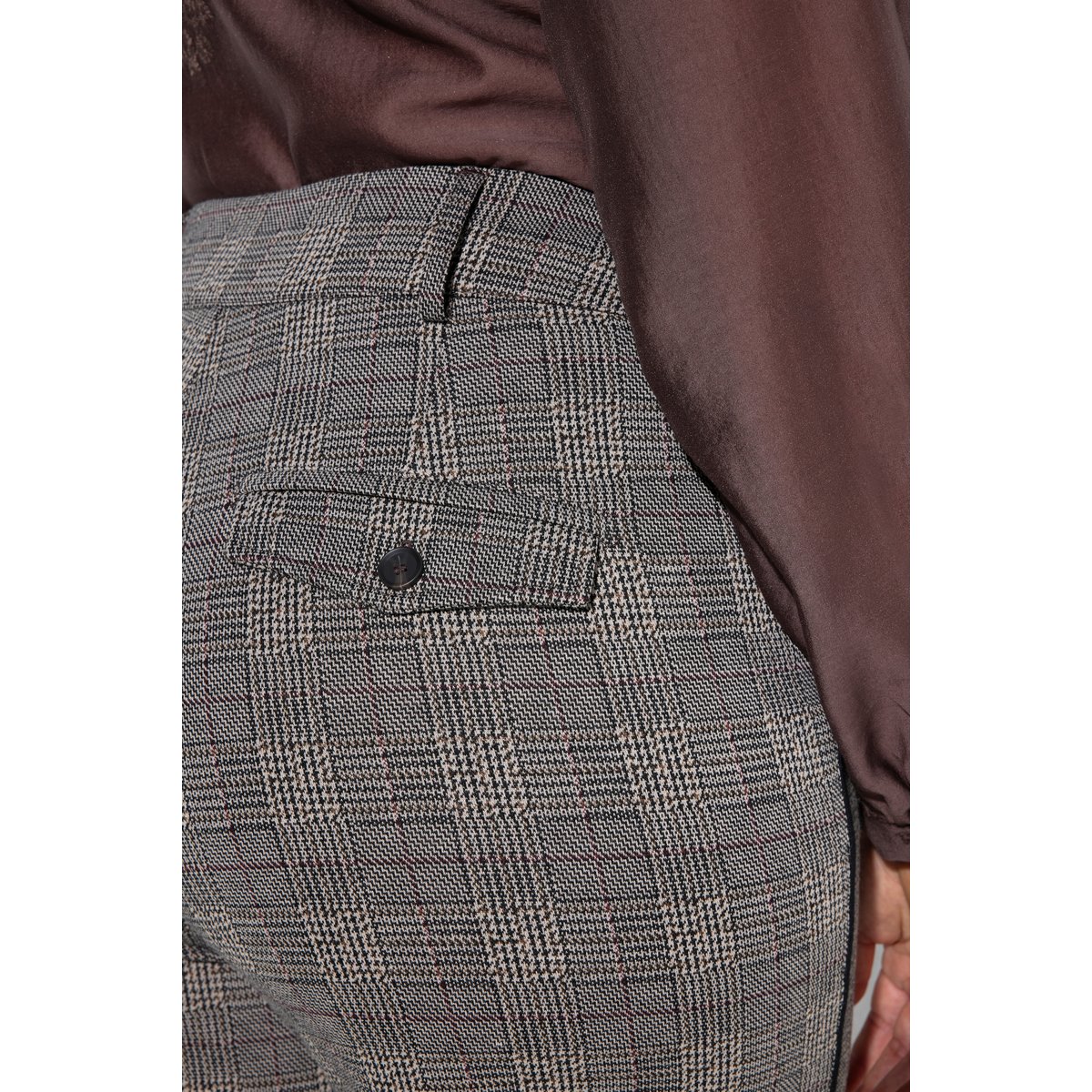 Pantalon à carreaux marron foncé, ULLA POPKEN