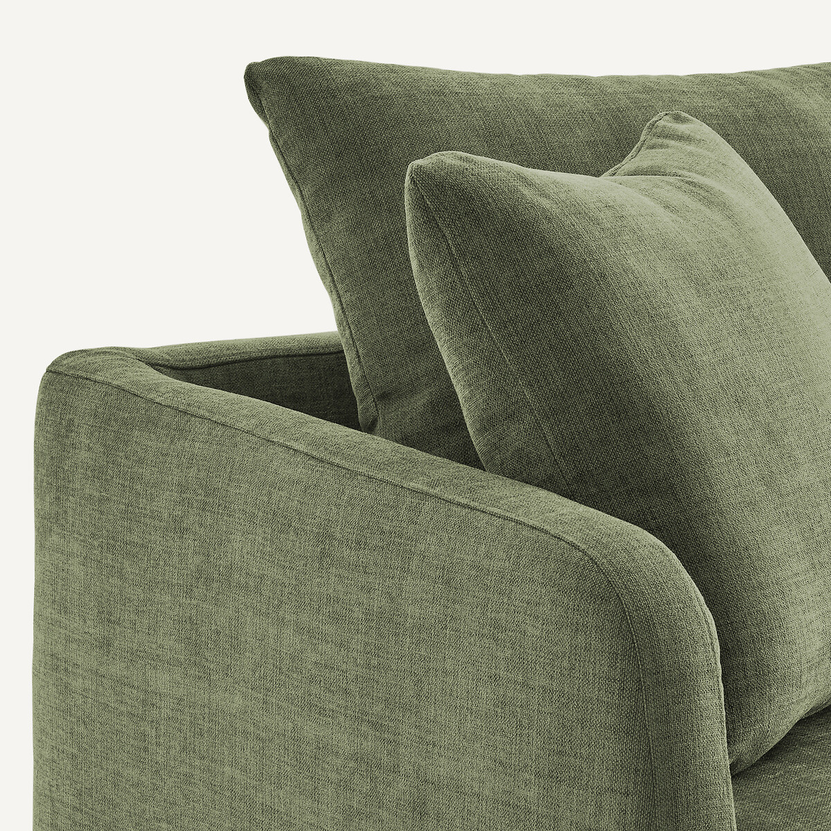 Canapé droit, 3 ou 4 places, en polyester et coton, MODERNISTE vert forêt, EMMANUEL GALLINA X AM.PM