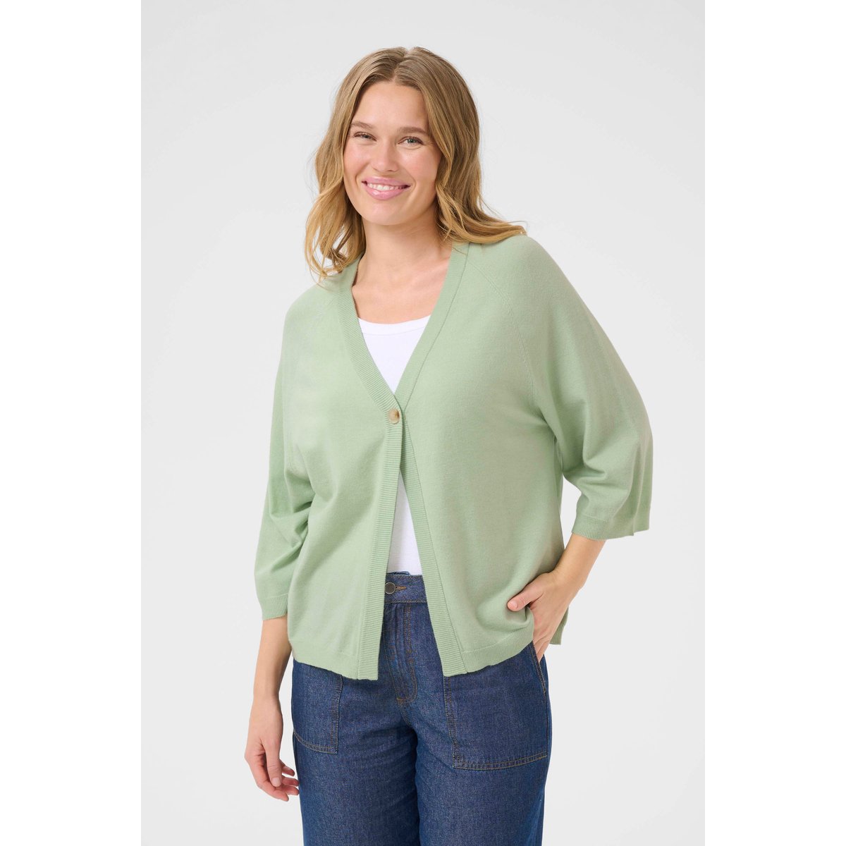 Knitted cardigan vert smoke green, KAFFE