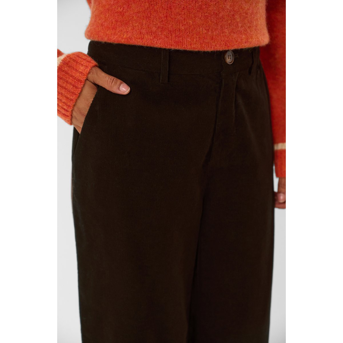 Pantalon casual marron coffee bean, CULTURE