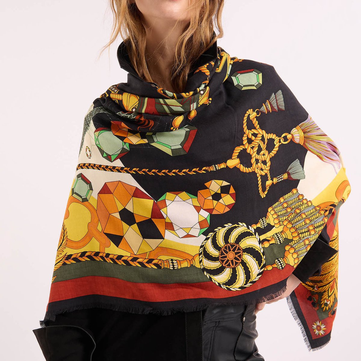 Foulard à motifs DIAMONDS noir, WILD