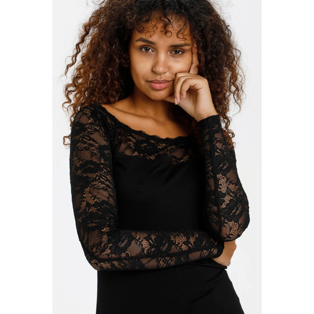 T-shirt à manches longues noir black deep, KAFFE