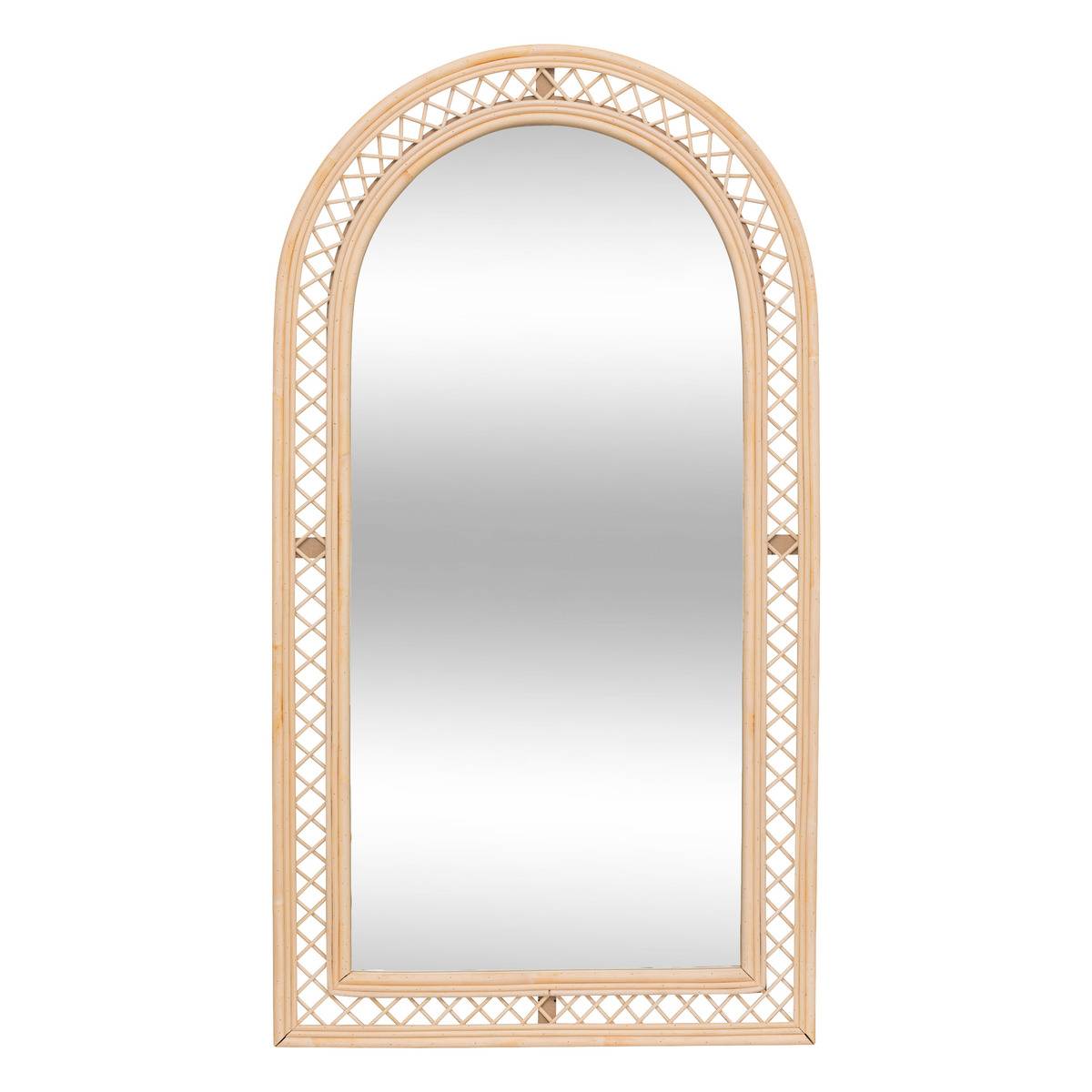 Miroir mural arche rotin tressé ANAHI marron, ATMOSPHERA