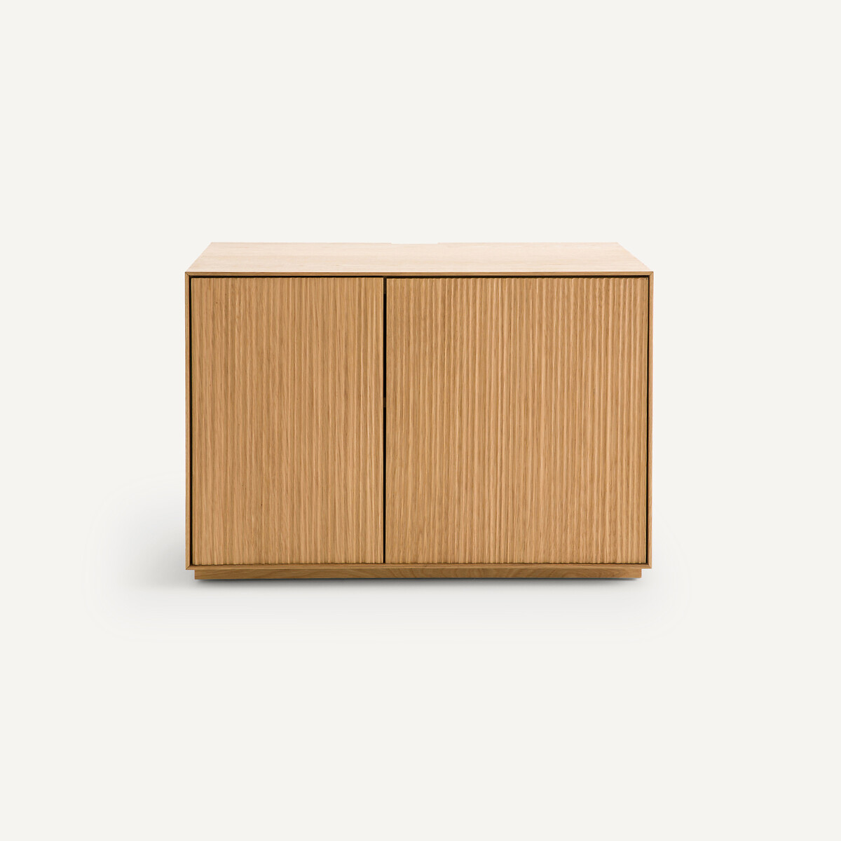 Mueble de almacenamiento cerrado, en roble y chapado, Mikube roble natural, AM.PM