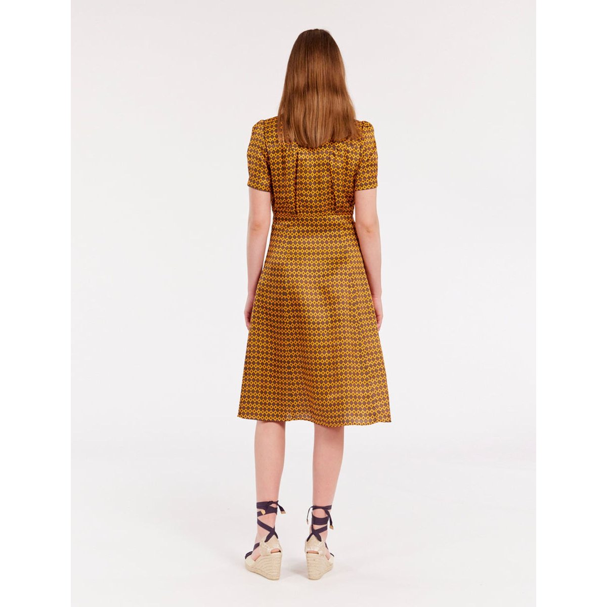 Robe Angèle en satin - INES DE LA FRESSANGE PARIS orange, INES DE LA FRESSANGE PARIS
