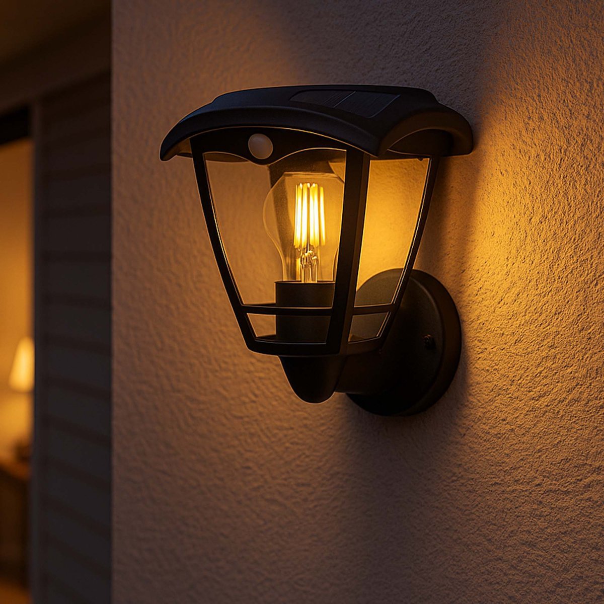 Applique murale solaire sensor LUMAX noir, LUMISKY