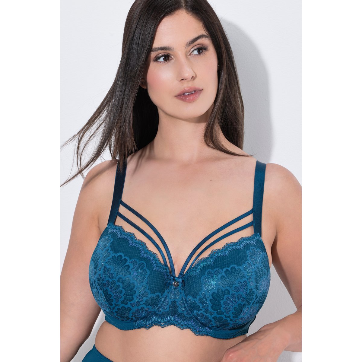 Soutien-gorge à armatures, bonnets souples pétrole foncé, ULLA POPKEN
