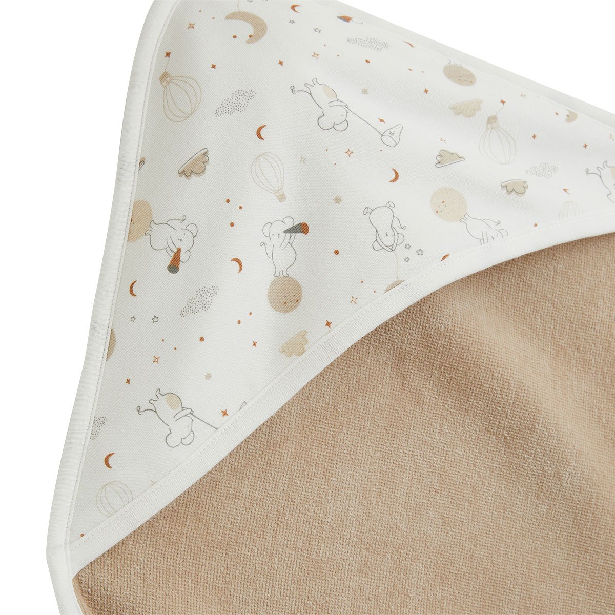 Cape de bain et gant bébé Eliah ecru, PETIT BEGUIN