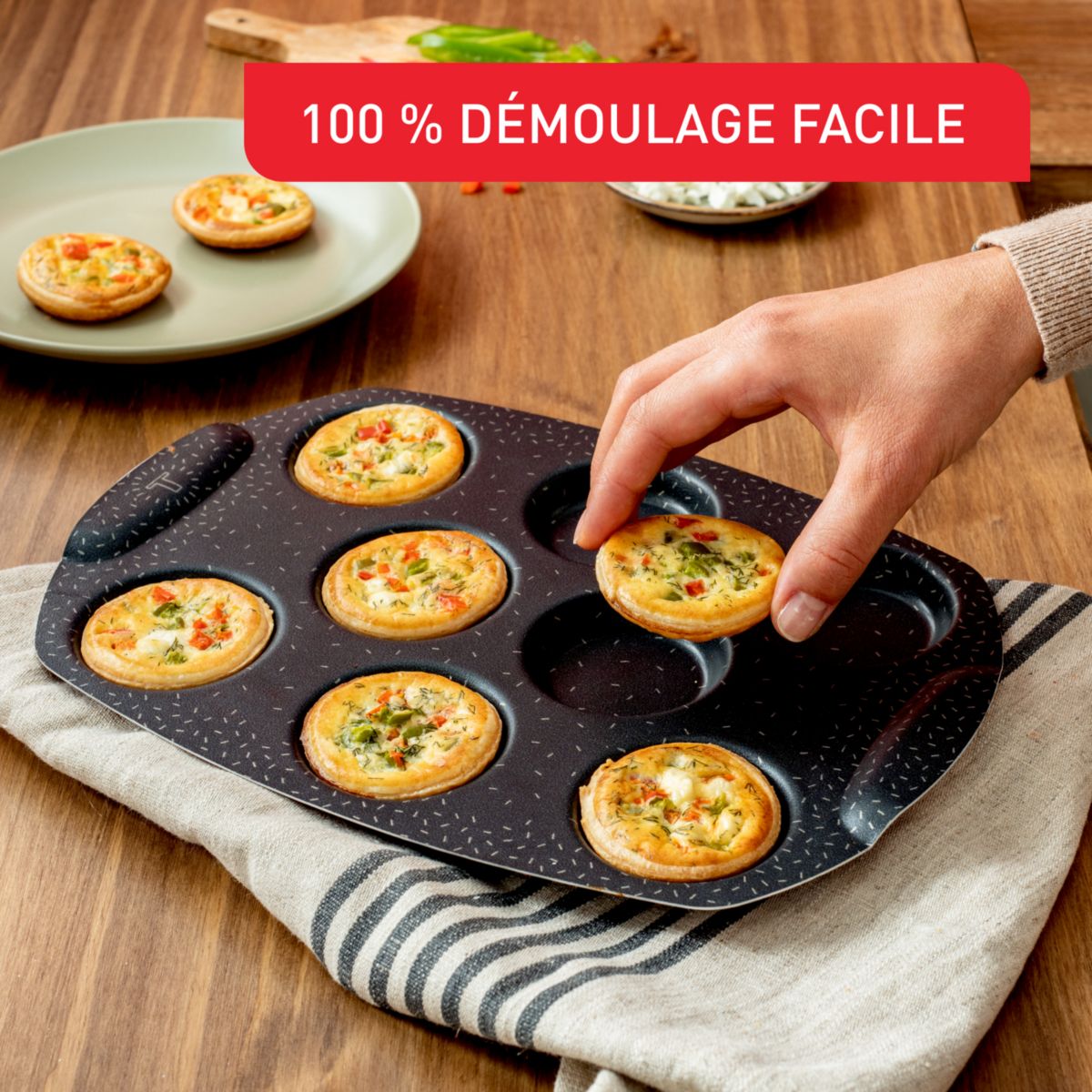 Moule à tartelette Perfectbake mini quiche rouge, TEFAL