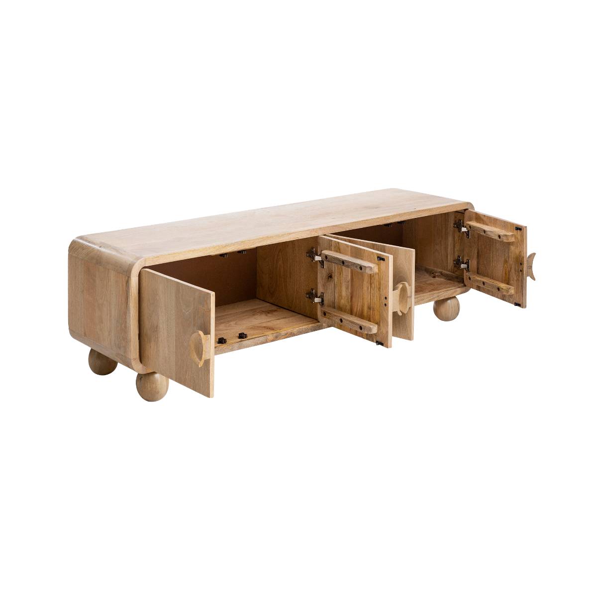 Meuble TV en bois de manguier HORTA bois clair, MADE IN MEUBLES